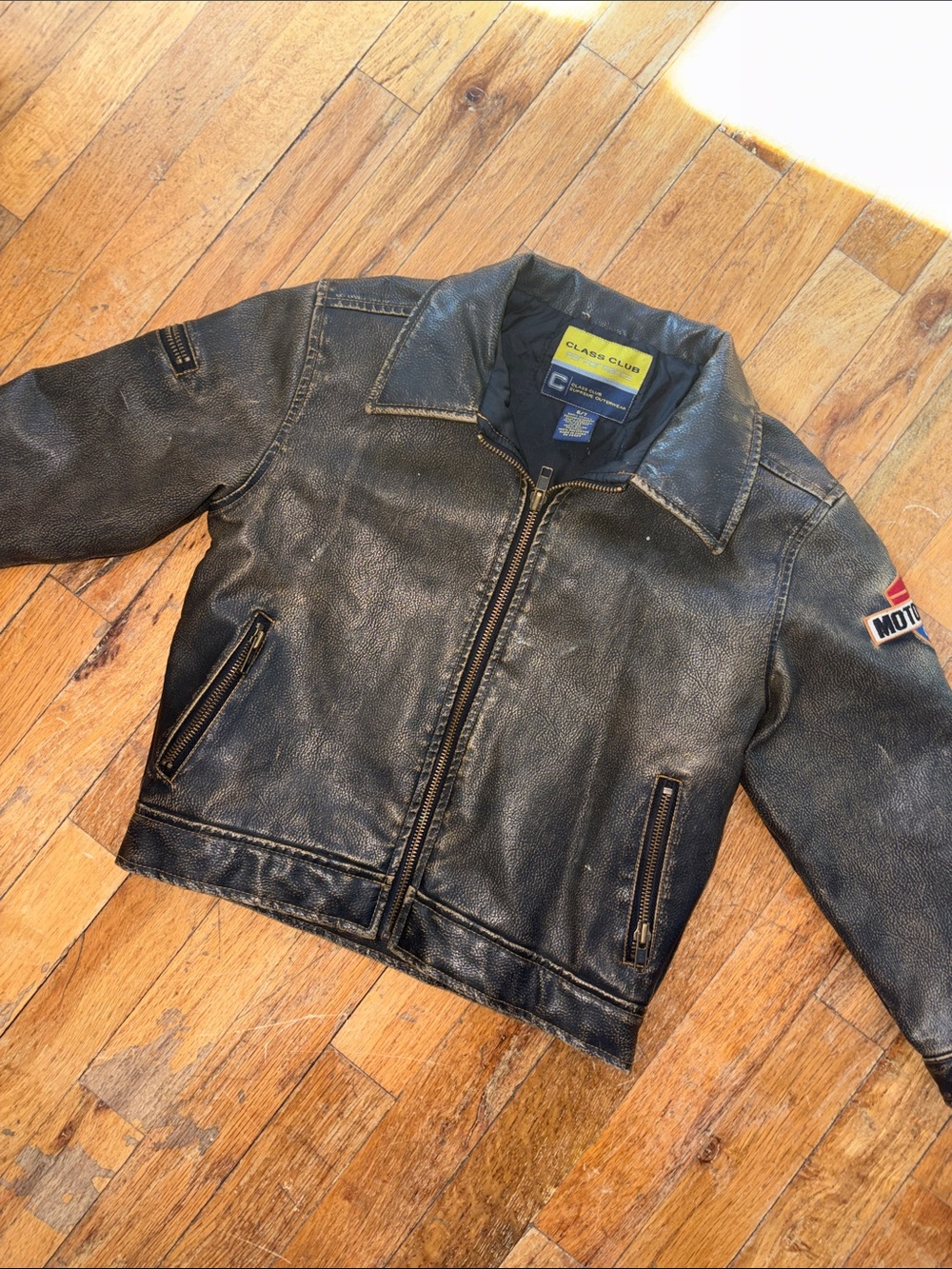 Size 6/7 Classic Black Leather Moto Jacket